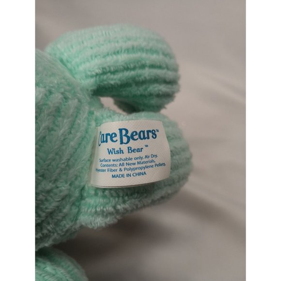 8" Corduroy Wish Care Bear Mint Green Yellow Rainbow Star 2003 Stuffed Animal - Picture 7 of 9